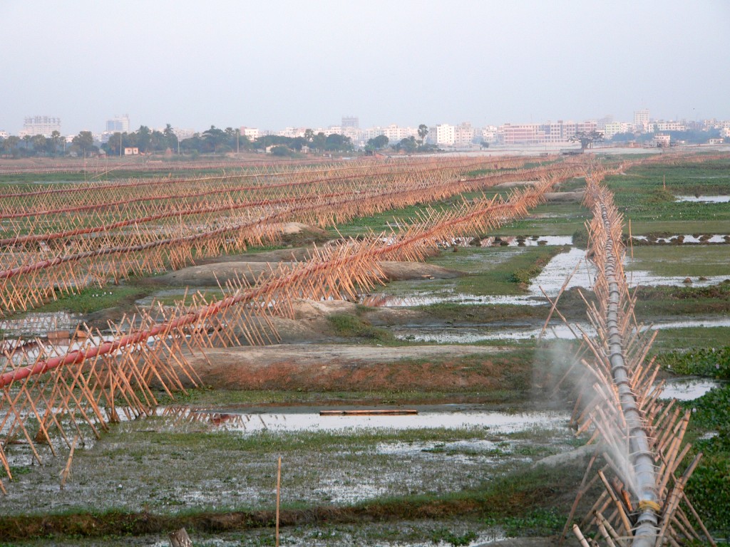 Wetland filled up in massive scale for the Eastern and other Housing Project in Alubdi Area by Pallabi, starting at the end of the National Botanical Garden in Mirpur in 2004. Today, in 2014 it is a full grown town of concrete with no trace of water, fish, bird or alike.  Photo: K. BHUIYAN